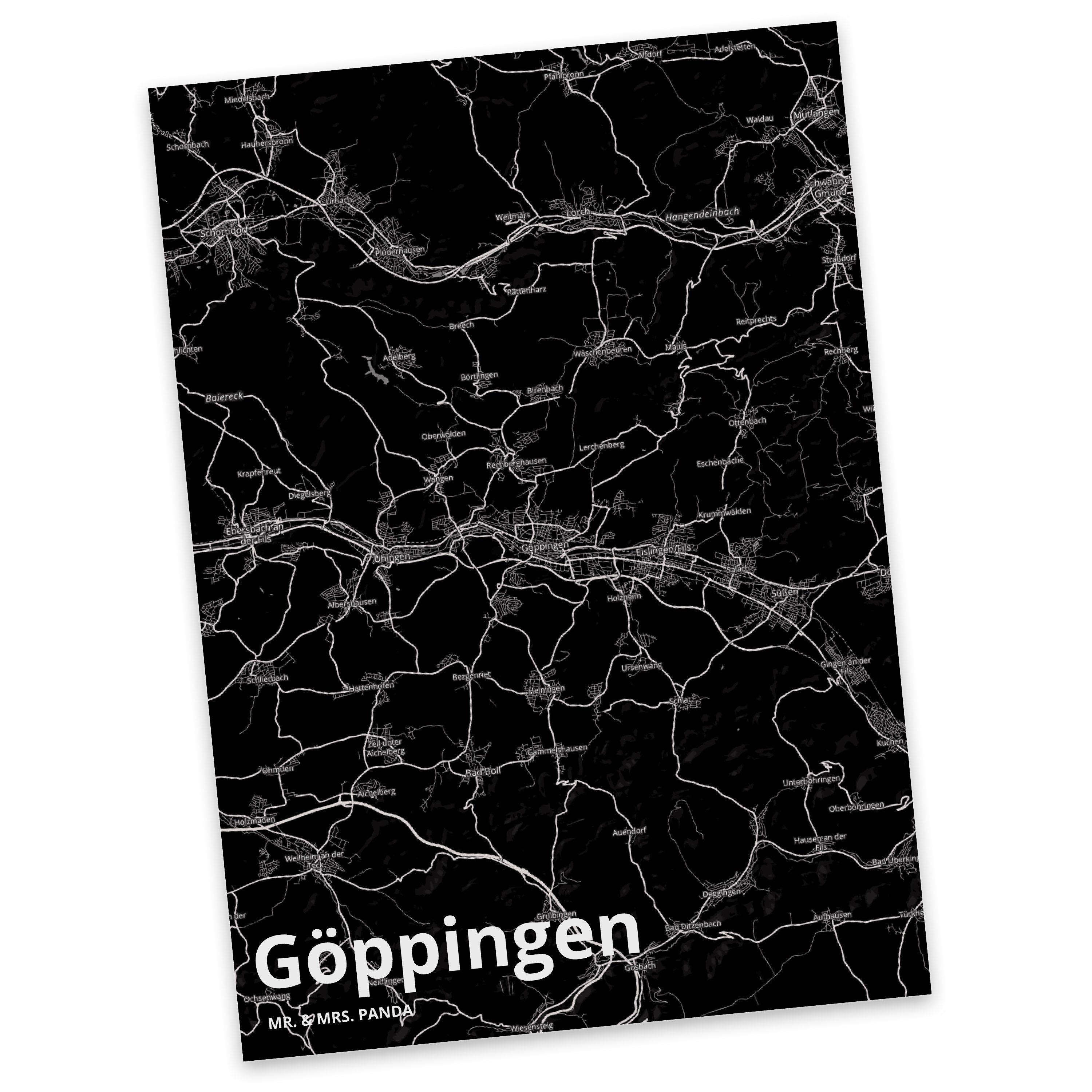 & Geschenk, Dorf Stadtplan, Mr. Stadt Mrs. - Postkarte Panda Dorf Map Landkarte Göppingen Karte