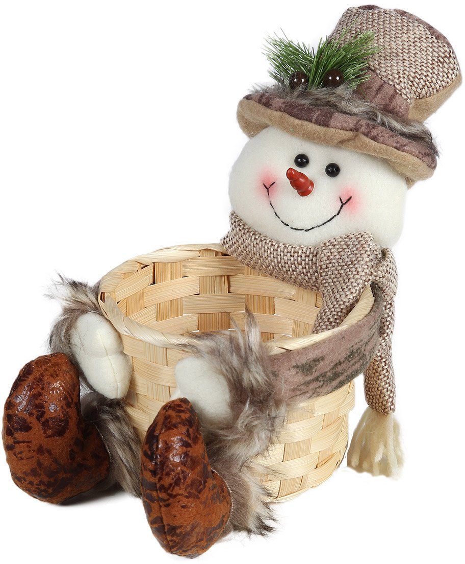 ein kleines reiches Geschenk Ambiente Haus Korb, Weihnachtsdeko Schneeman Schneemann