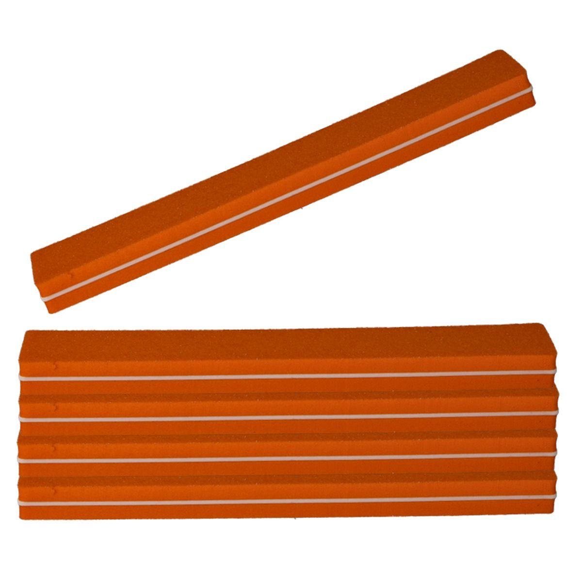 Sun Garden Nails Sandblatt-Nagelfeile 5 Stück Buffer Nagelfeile Orange -Breit Gerade - Nagelstudio Buffer Fe