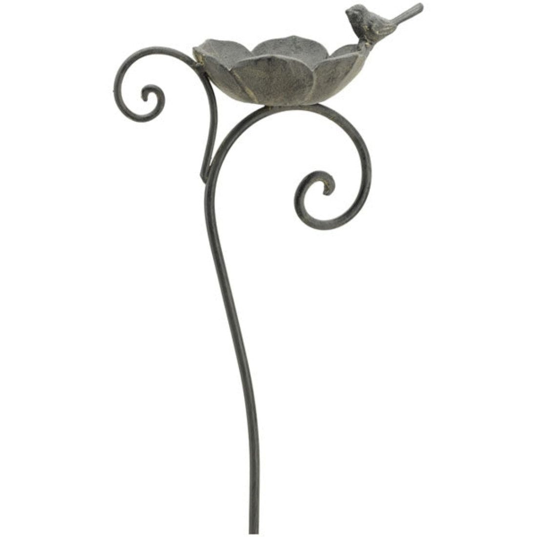 Vogeltränke Vogeltränke Vogel Futterplatz Metall grau 26x13cm H99cm Futterstation