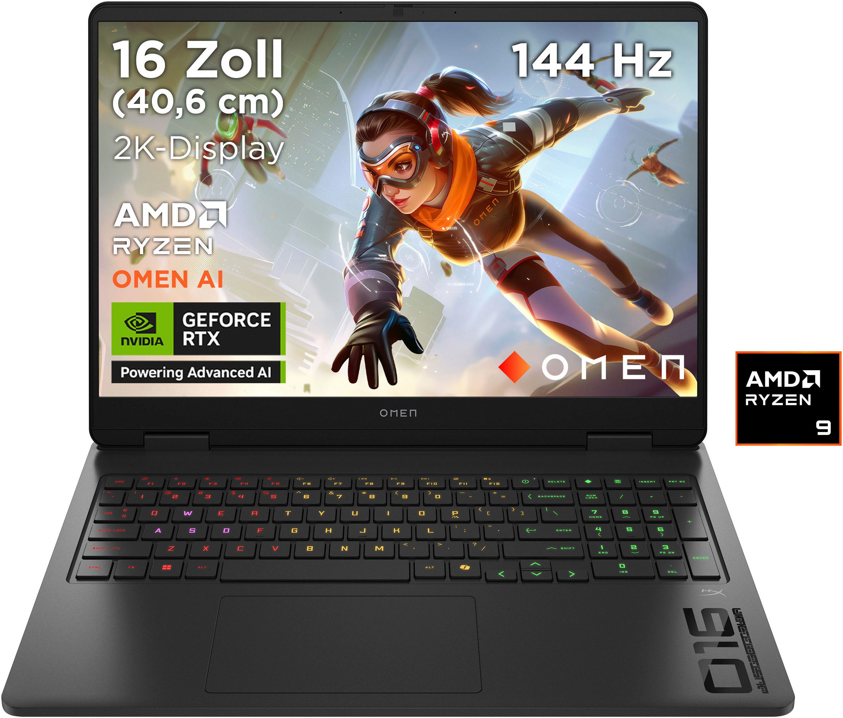 HP OMEN 16-ap AMD Gaming-Notebook (40,64 cm/16 Zoll, AMD Ryzen 9 8940HX, GeForce RTX 5070, 1000 GB SSD)