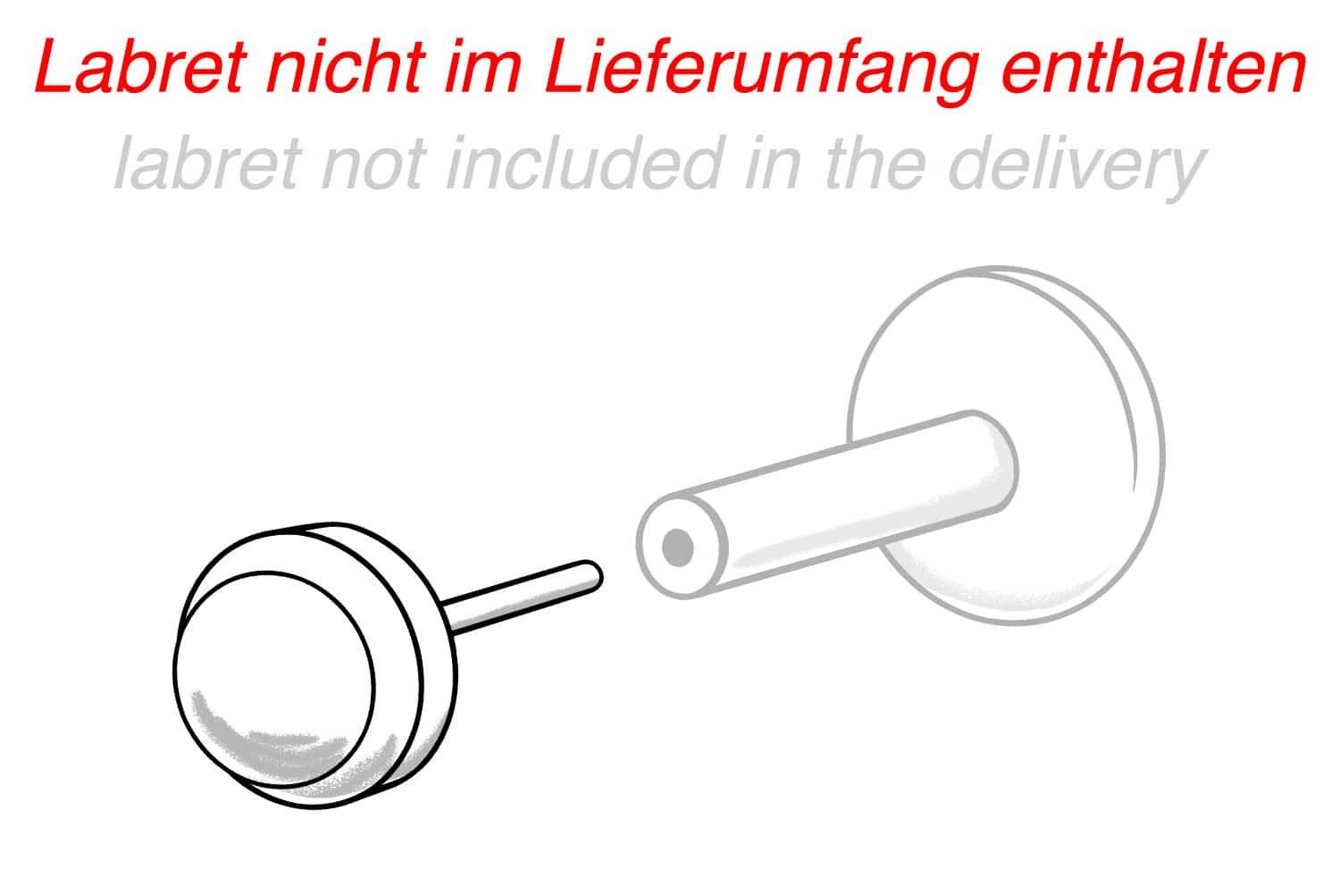 PIERCINGLINE Piercing-Set 14 Karat Gold Aufsatz mit Titan Push Pin MOISSANIT-SCHLANGE (Push Pins, 1-tlg)