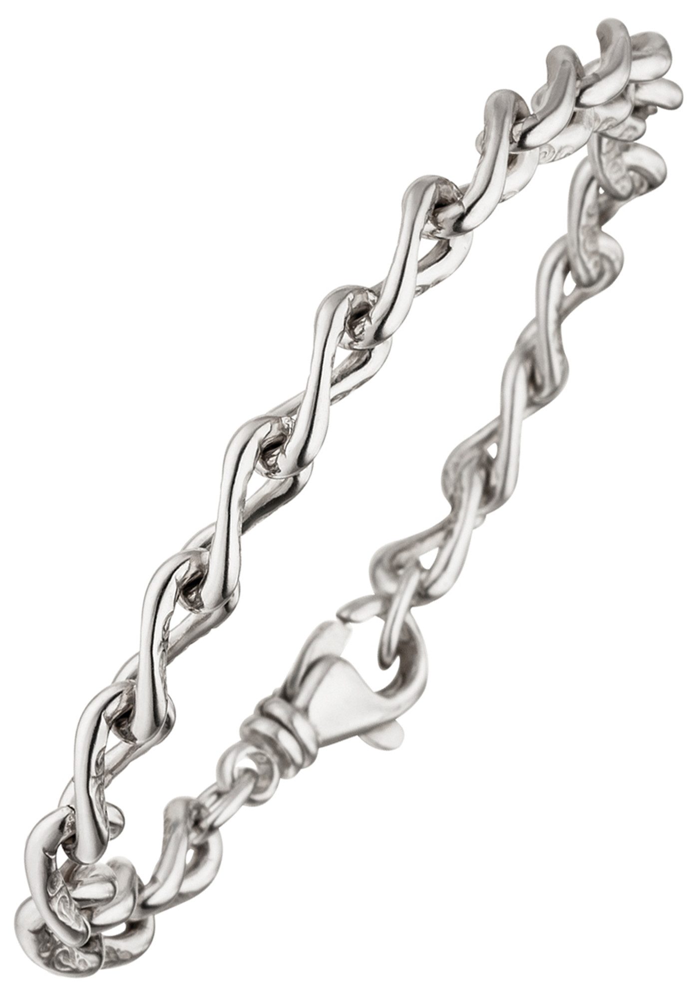 JOBO Panzerarmband Herrenarmband 7,3 mm, 925 Silber mit Struktur 19 cm