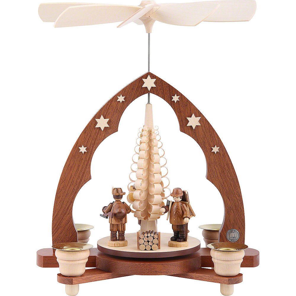 Müller Kleinkunst GmbH Seiffen Weihnachtspyramide 1-stöckige Pyramide Waldleute (28cm) von Müller Kleinkunst