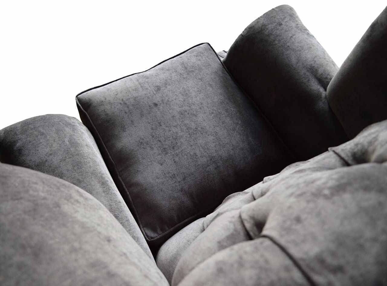 Design Stoff Grau, JVmoebel Ohrensessel Polyester Europe Made Sessel Wohnzimmer Chesterfield In Sessel