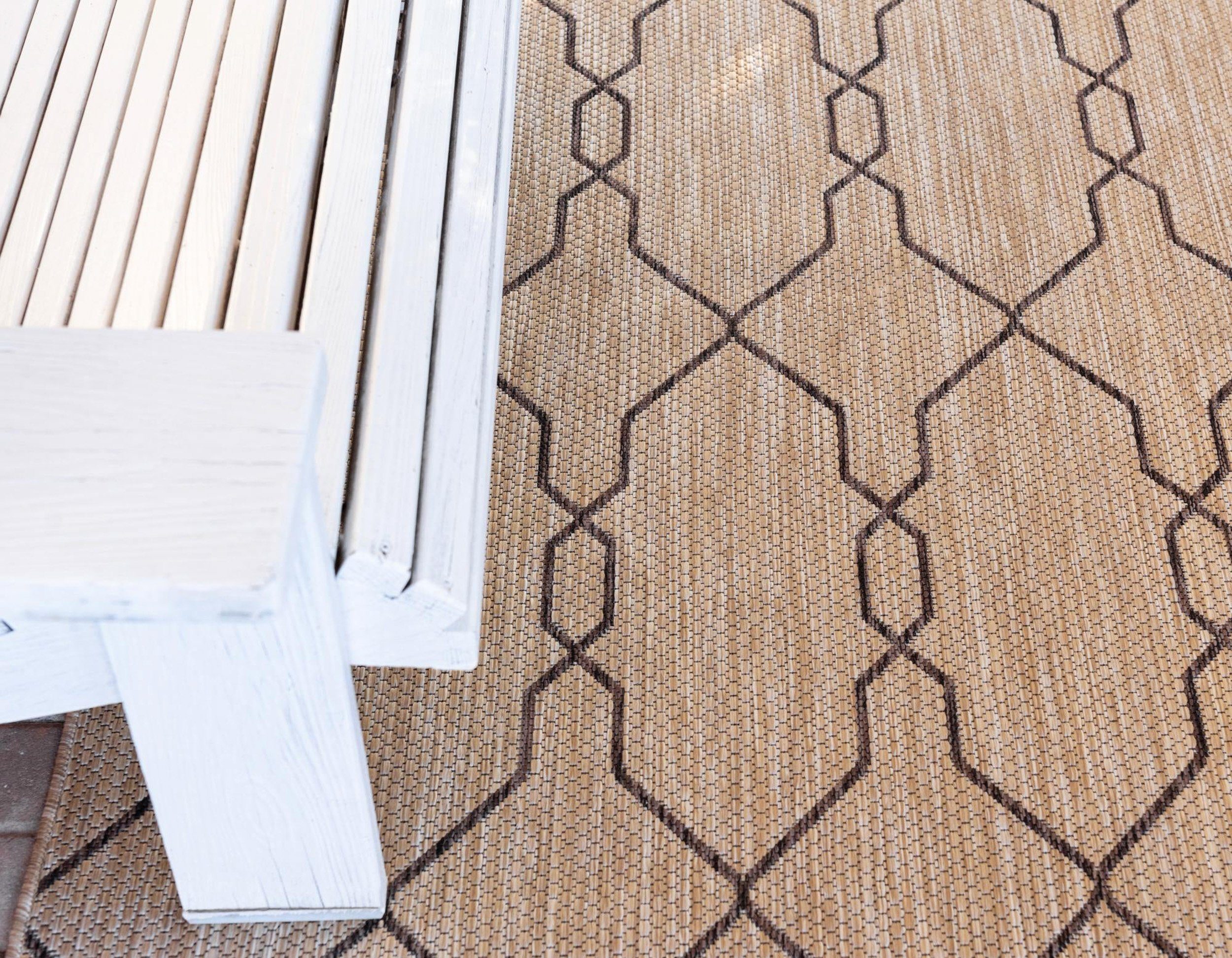 LebensWohnArt Teppich Teppich OUTDOOR CIATO Rechteckig Braun 150x245 cm Indoor/Outdoor, Höhe: 0.4064 mm