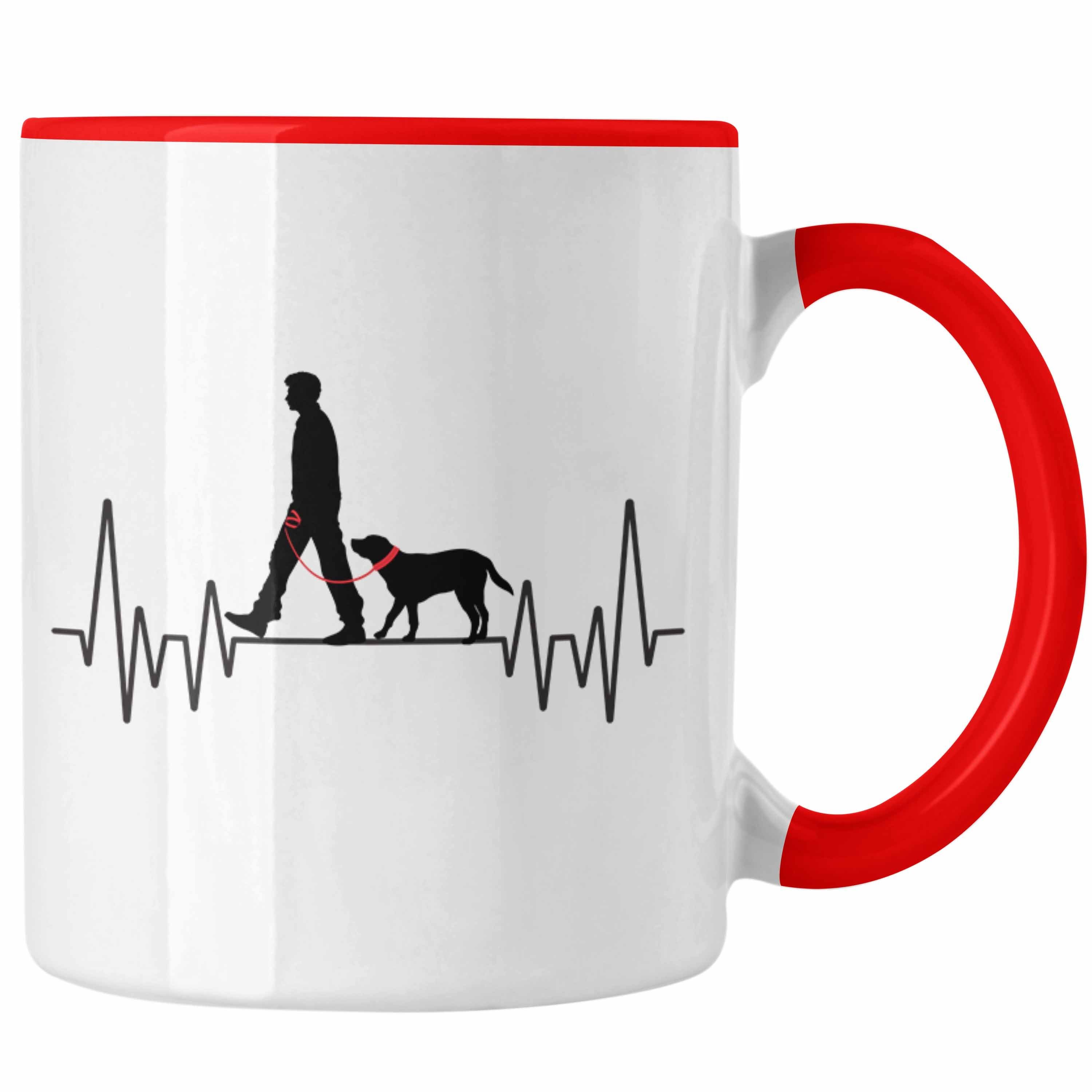 Rot für Hunde-Mama Herzschlag Tasse Besitzer - Trendation Geschenk Hunde Trendation H Tasse