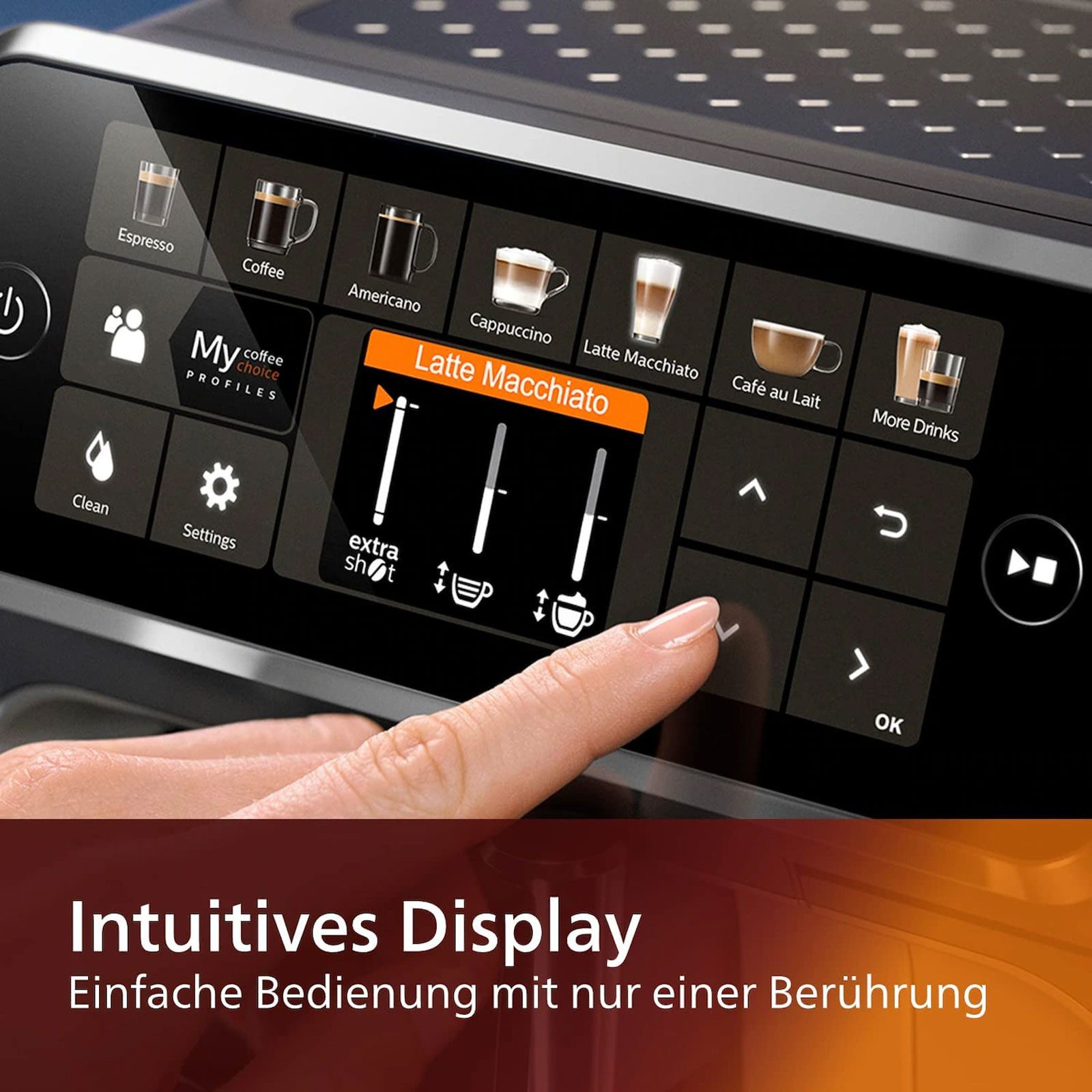 Philips Kaffeevollautomat EP5541/50, OneTouch-Funktion,TFT-Farbdisplay