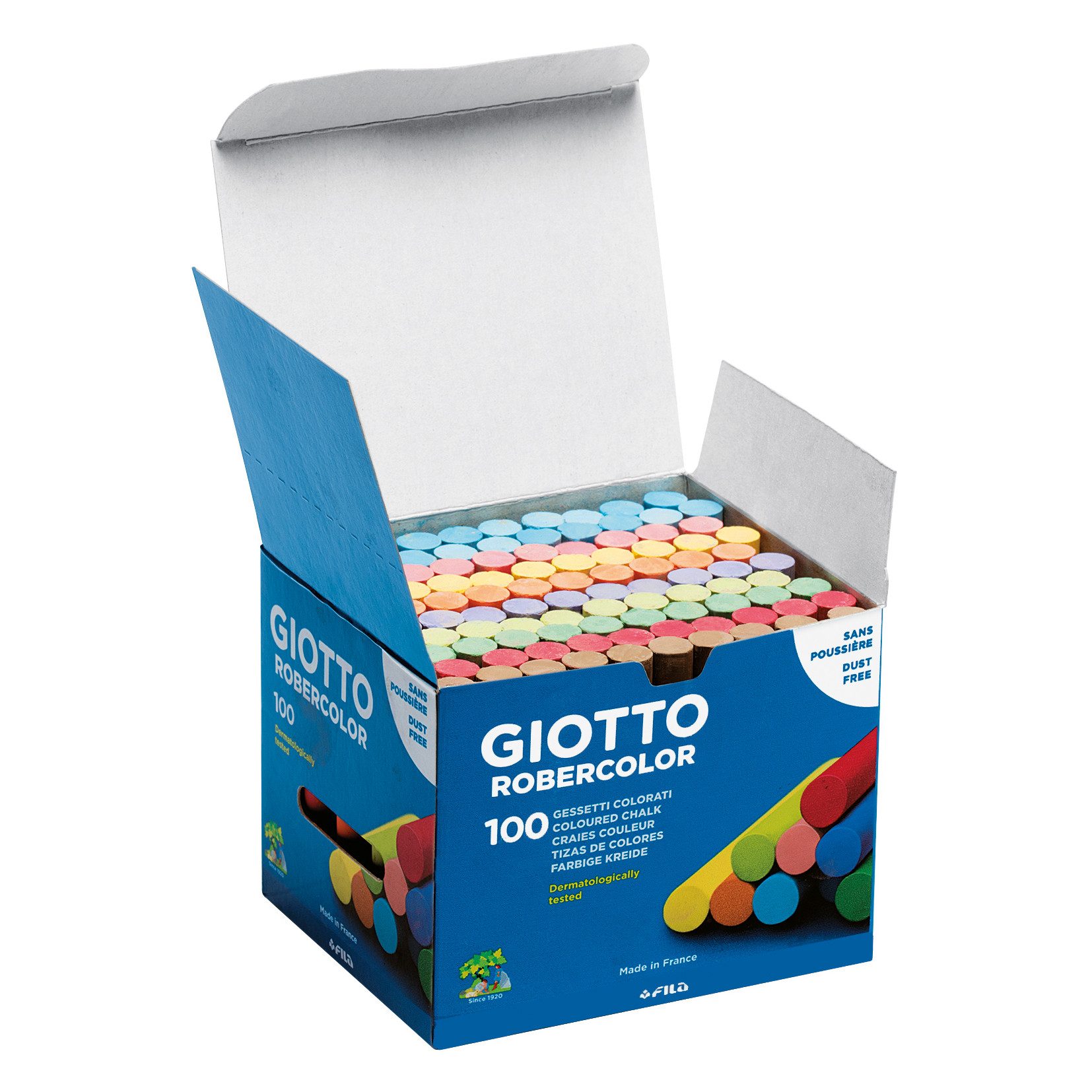 GIOTTO Malkreide Giotto Robercolor 100 Stück Bunte Wandtafelkreide, (Wandtafelkreide)