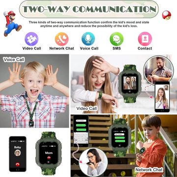 OKYUK für Kinder – Jungen- und Mädchen modische für Studentengeburtstage Smartwatch, mit GPS-Tracker, 2-Wege-Anruf, Sprach- und Video-Chat, SOS-WLAN
