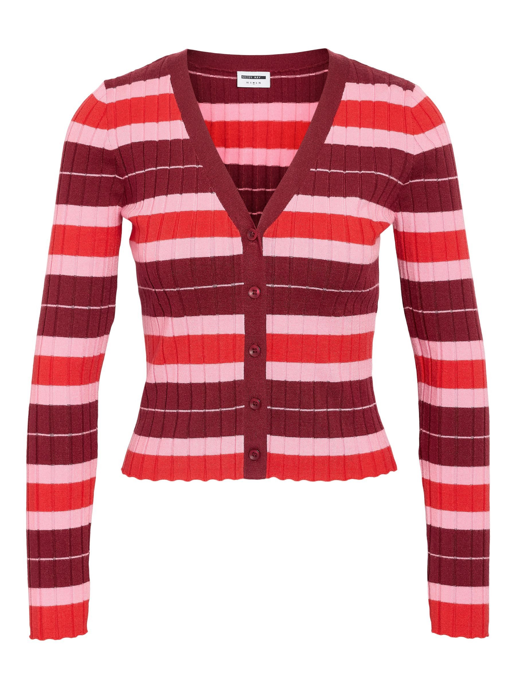 Noisy may Cardigan Weiche Strickjacke mit gestreiftem Muster (1-tlg) 27036106_Cardigan