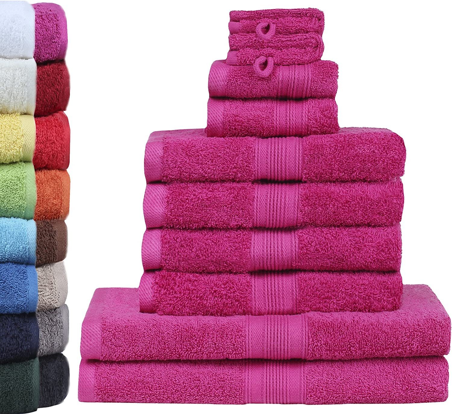GREEN MARK Textilien Handtuch Set 10er-Set Premium Frottier Handtuch-Set, 100% Baumwolle (Set, 10-St), 4X Handtücher, 2X Duschtücher, 2X Gästetücher, 2X Waschhandschuhe