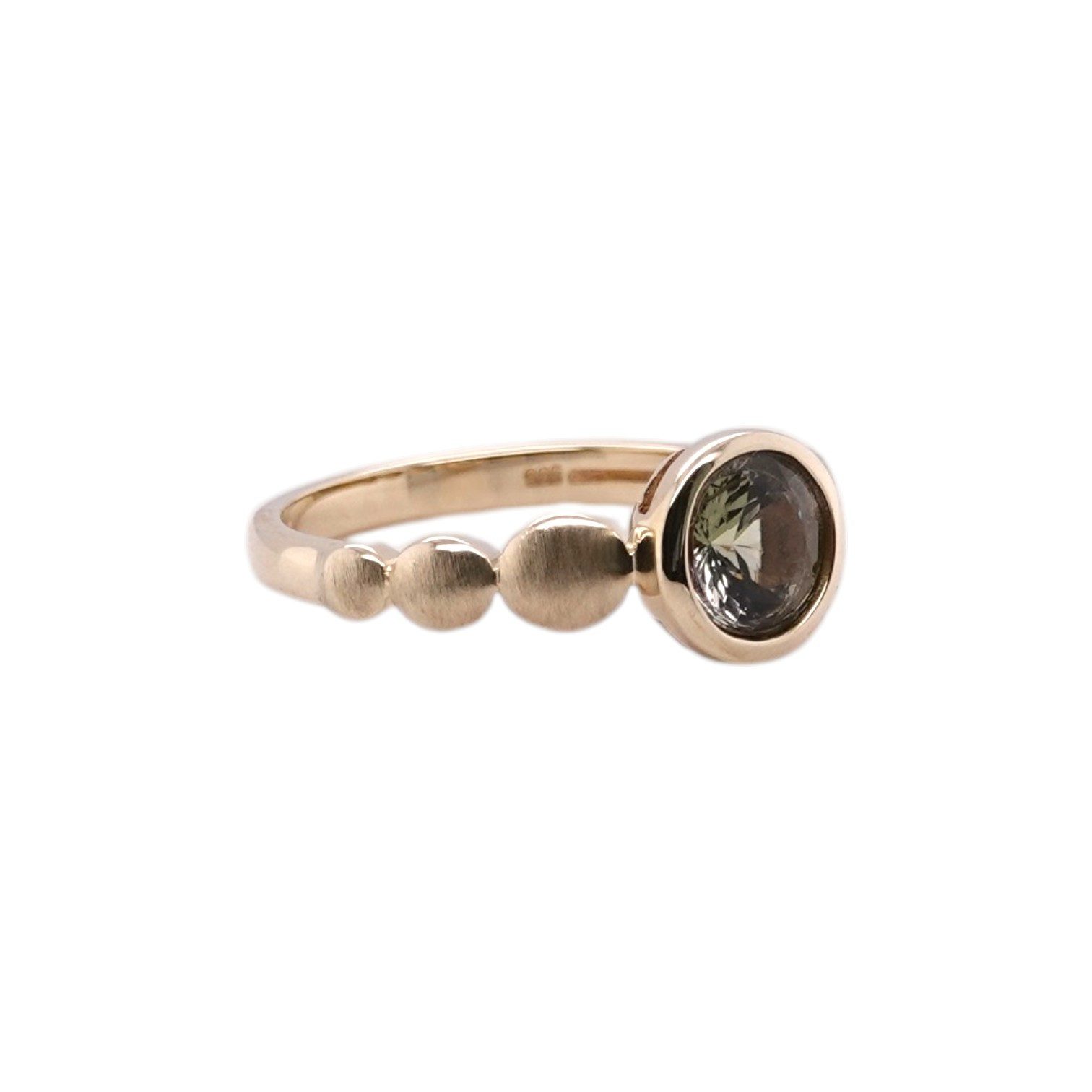 Sogni d'oro Fingerring mit grünem Tansanit, Gelbgold 375