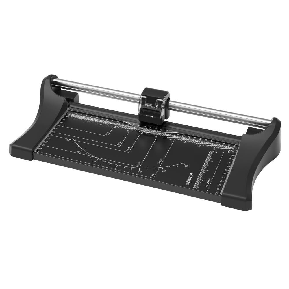 GENIE Rollenschneidemaschine RC 08 Plus Papierschneider DIN A4 mit 4 Schnittarten, Bis 10 Blatt, Metalltisch, Anpressschiene, Rundmesser