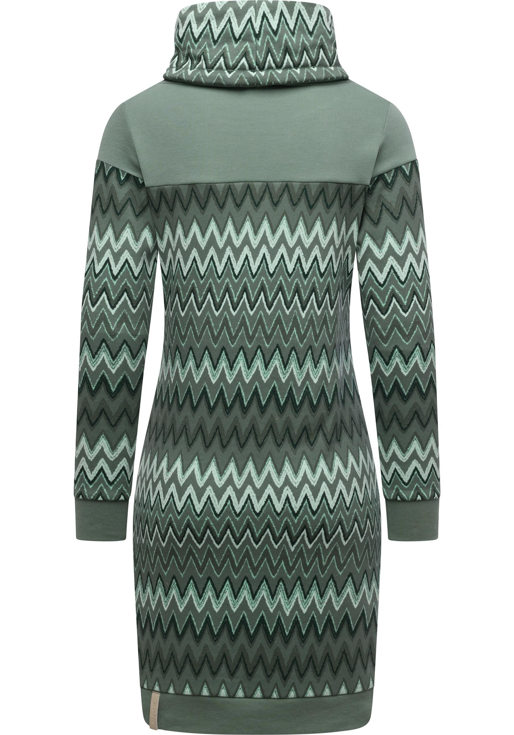 Ragwear Sweatkleid Chlloe Zig Zag YOUMODO stylisches Langarm Minikleid mit ZigZag-Muster