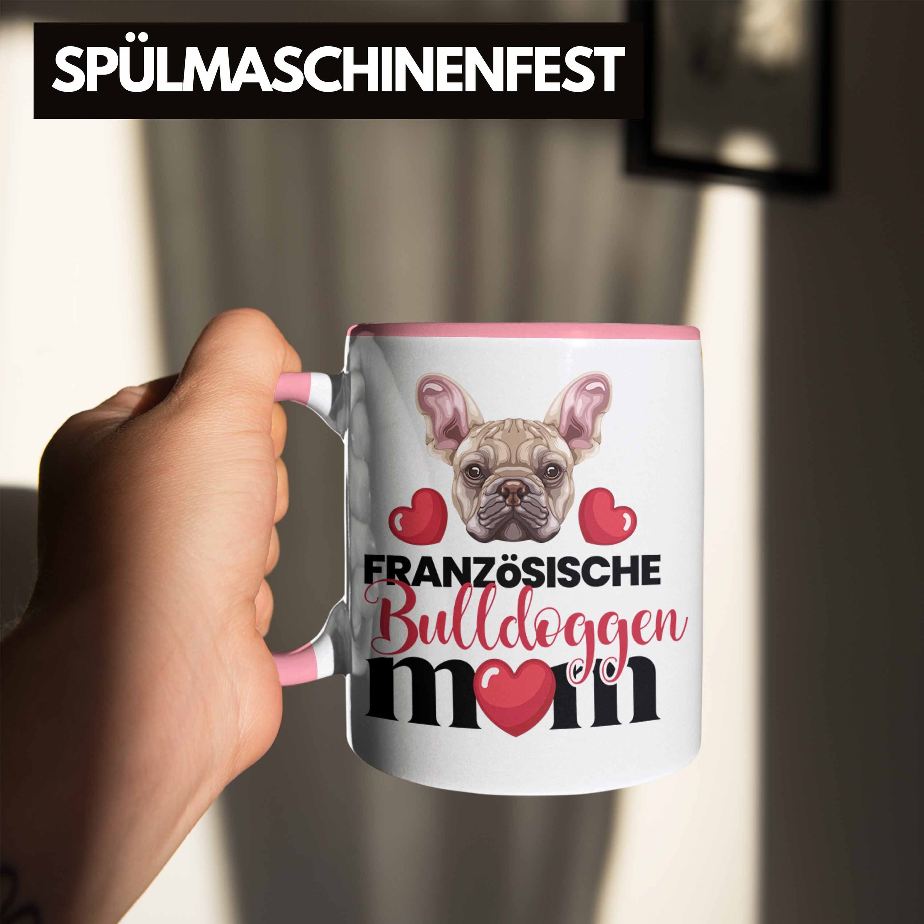 Trendation Geschenk Mama Tasse Tasse Spruc Französische Mom Rosa Lustiger Besitzer Bulldogge