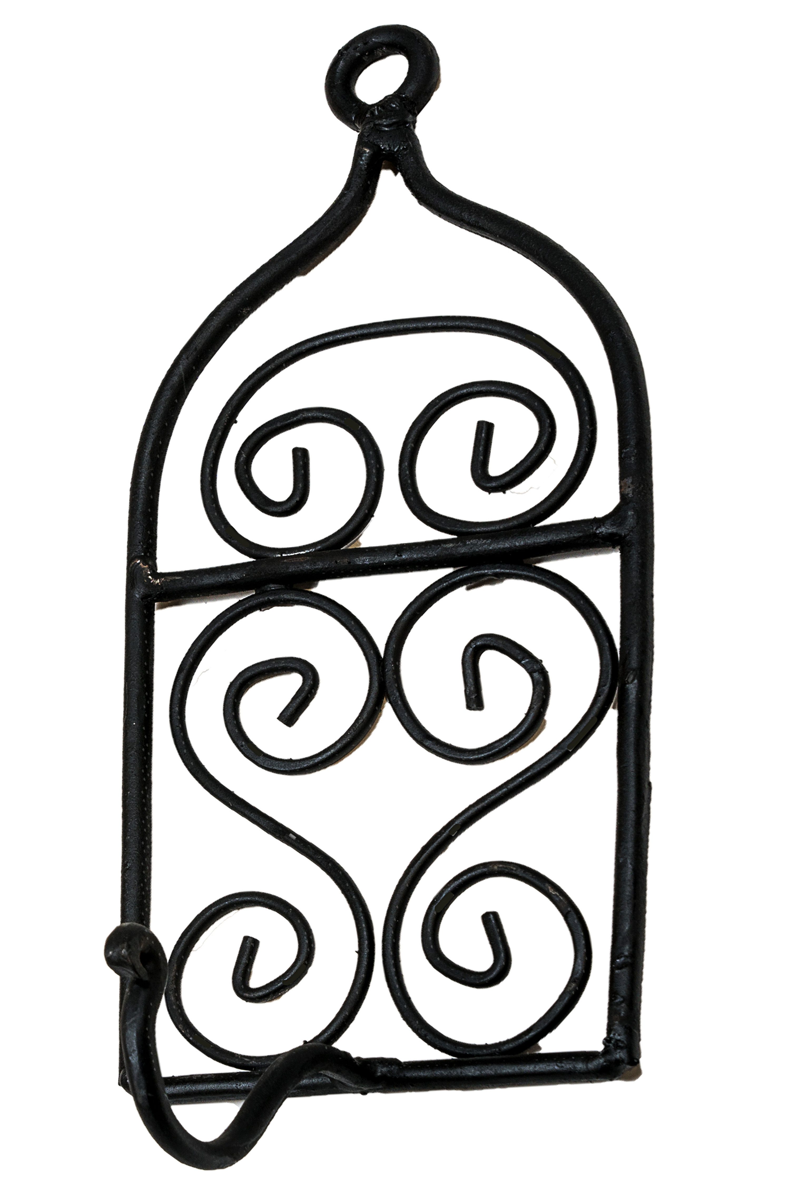 Marrakesch Orient & Mediterran Interior Kleiderhaken Marokkanische Garderobe Sebta klein modern aus Eisen in Schwarz 22 cm, (1-St), Handarbeit