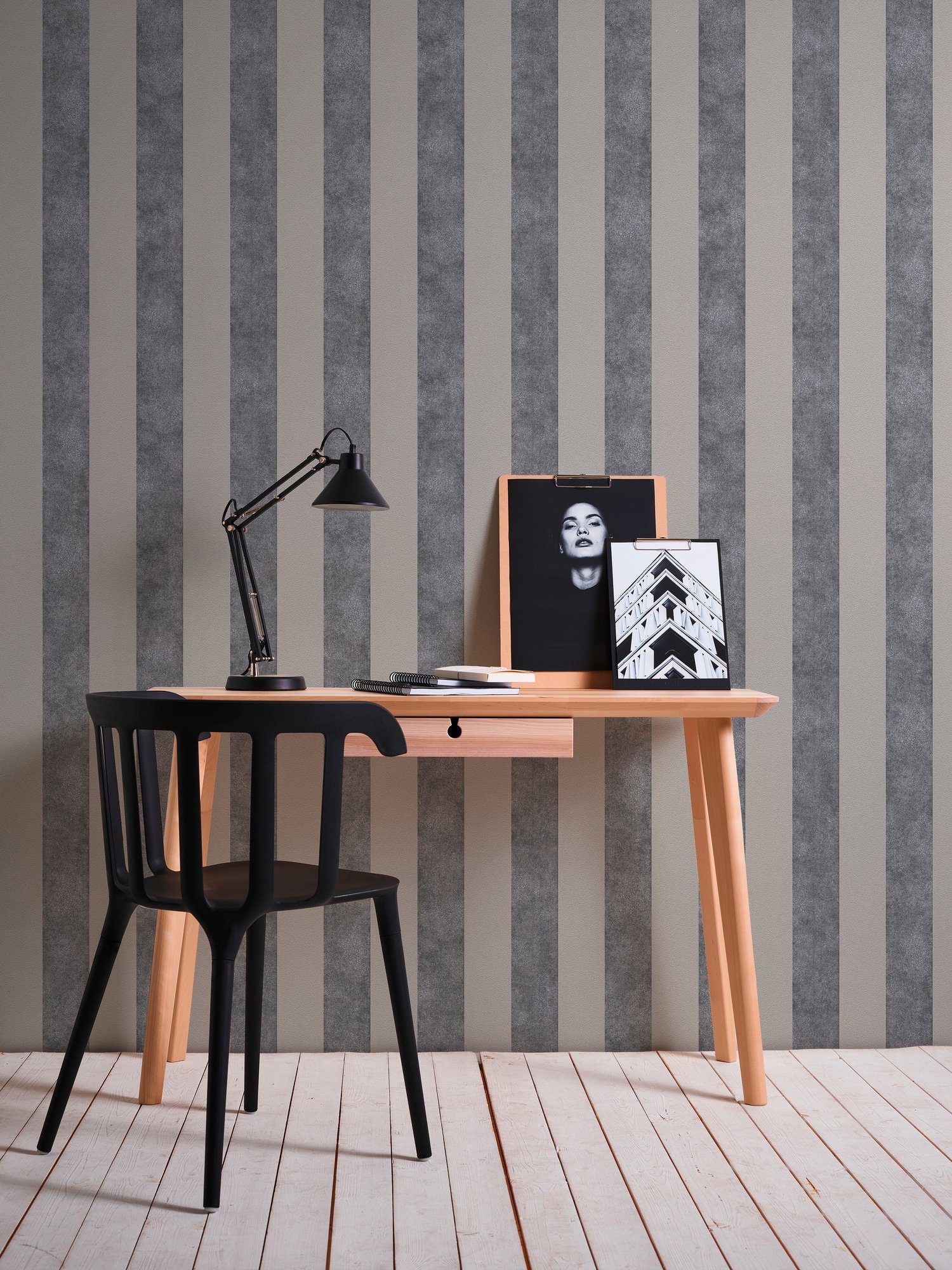 living walls Vliestapete Trendwall mit Blockstreifen, leicht strukturiert, gestreift, Streifen, mehrfarbig, Glitzertapete Tapete Streifen Tapeten Wohnzimmer Schlafzimmer Küche