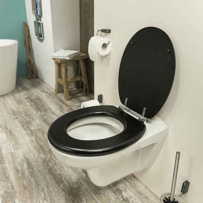 Tiger WC-Sitz Toilettensitz Leatherlook MDF Schwarz 252540746