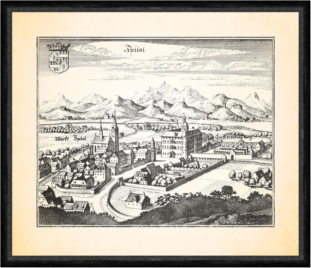 Kunstdruck Spital Spittal an der Drau Marktflecken Kärnten Schloss Porcia Faks_Me