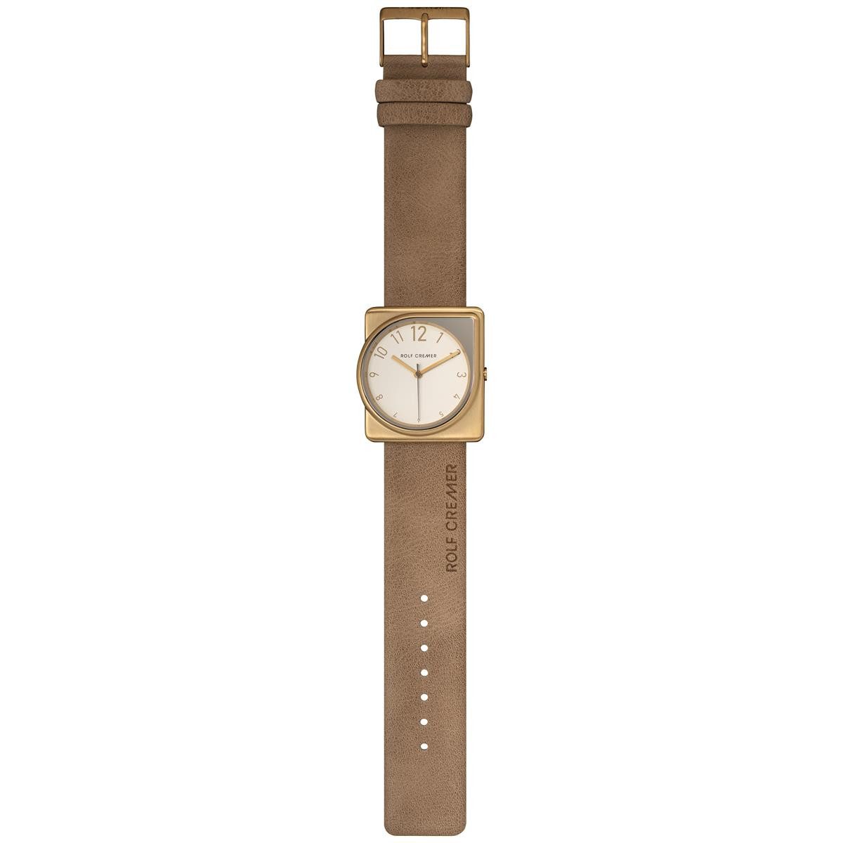 Rolf Cremer Quarzuhr Rolf Cremer Fusion Unisexuhr 508808 Beige, Gold Leder, (1-tlg)