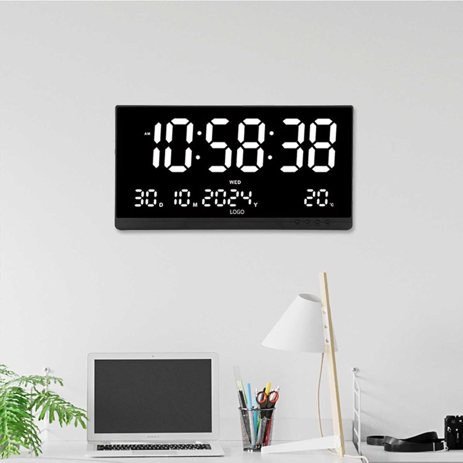 OKWISH Wanduhr 15,5 Zoll LED Digitale günstig online kaufen