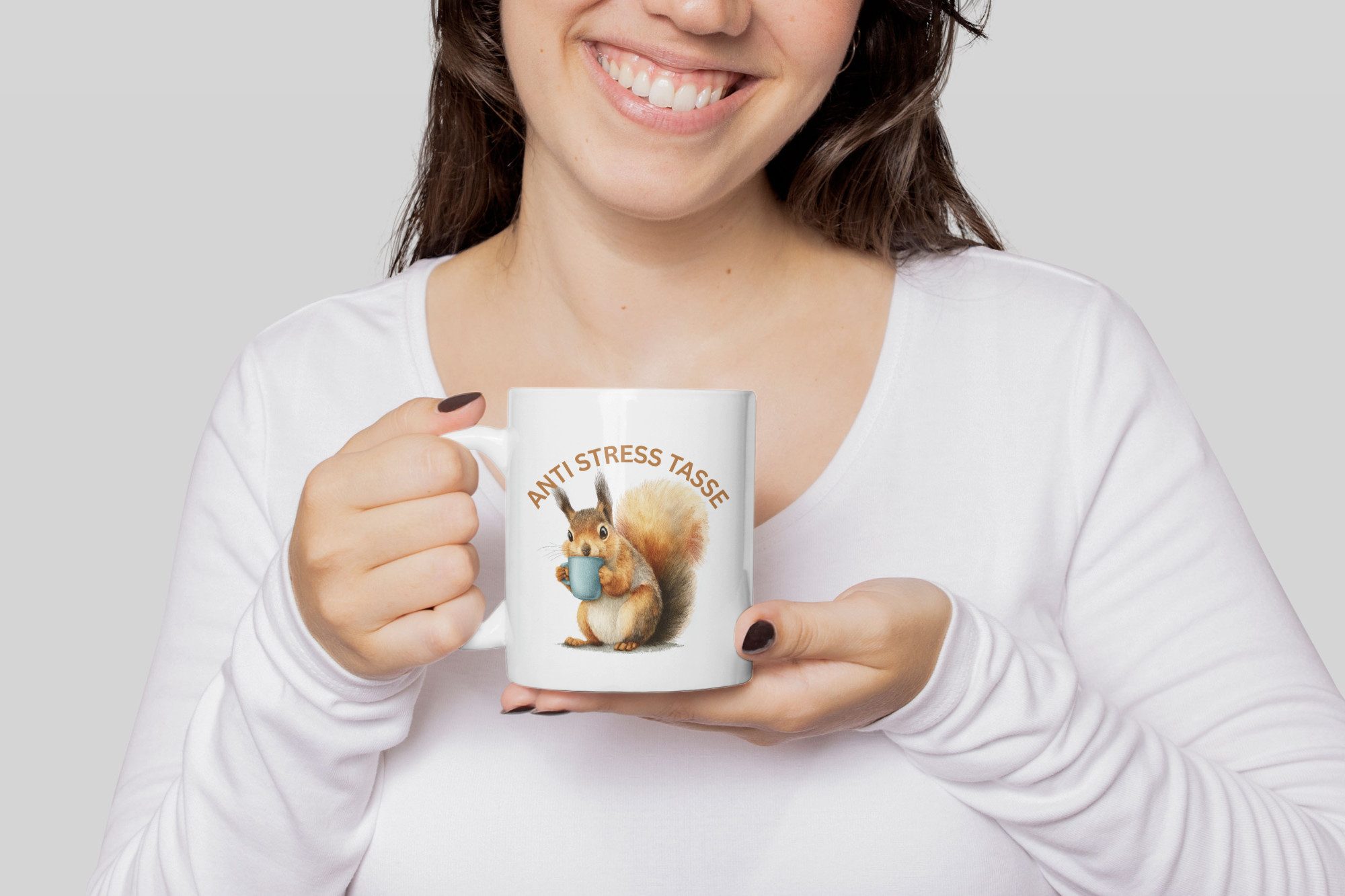 WS-Trend Tasse Anti Stress Eichhörnchen Kaffeetasse Teetasse Tasse Geschenkidee, Keramik – Bild 4 von 4