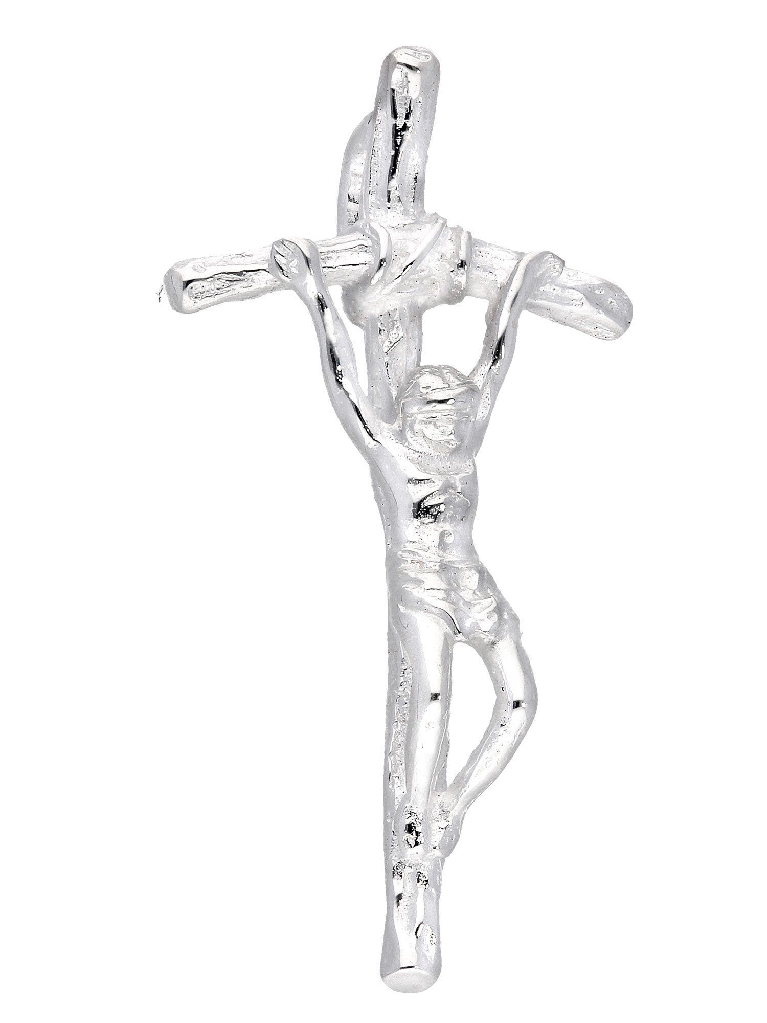 Adelia´s Kettenanhänger 925 Silber Kreuz Anhänger Korpus, Silberschmuck für  Damen & Herren, Maße - Breite 13,7 mm - Höhe 26,4 mm