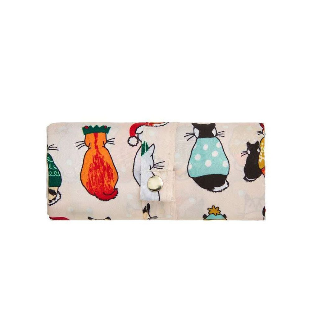 Ulster Weavers Einkaufsbeutel Cats in Waiting Christmas, faltbare Einkaufstasche incl.Tragegriffe ca.46x61cm Roll-up-Tasche
