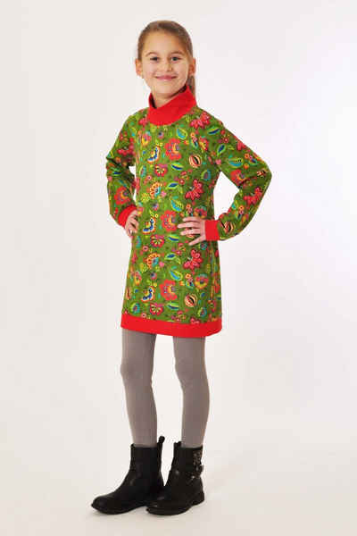 coolismo Sweatkleid »Sweatshirt Kleid für coole Mädchen mit Blumen Motivdruck« Allover-Print