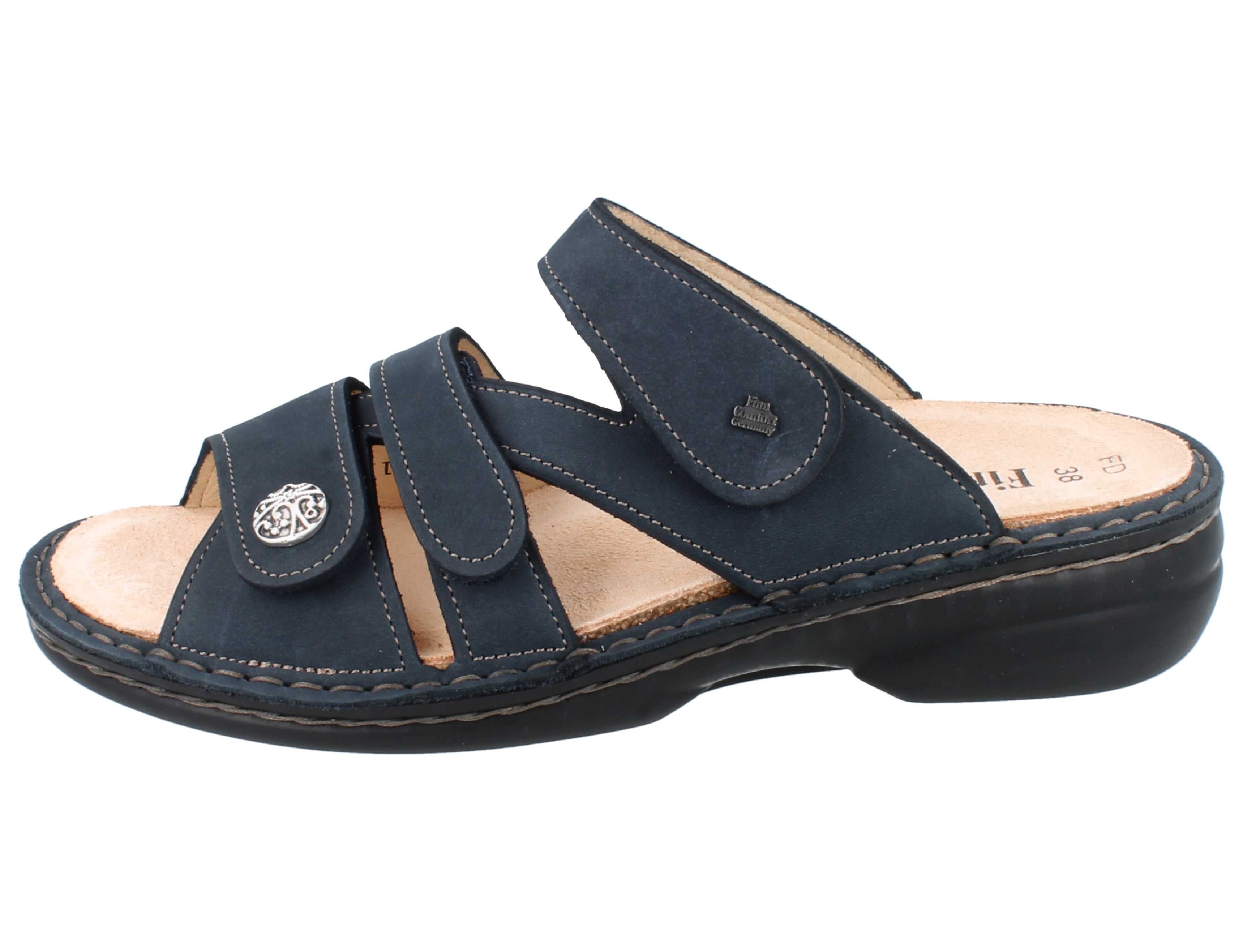 Finn Comfort FINN COMFORT Ventura Soft Damen Pantolette marineblau Nubukleder - Pantolette Wechselfußbett