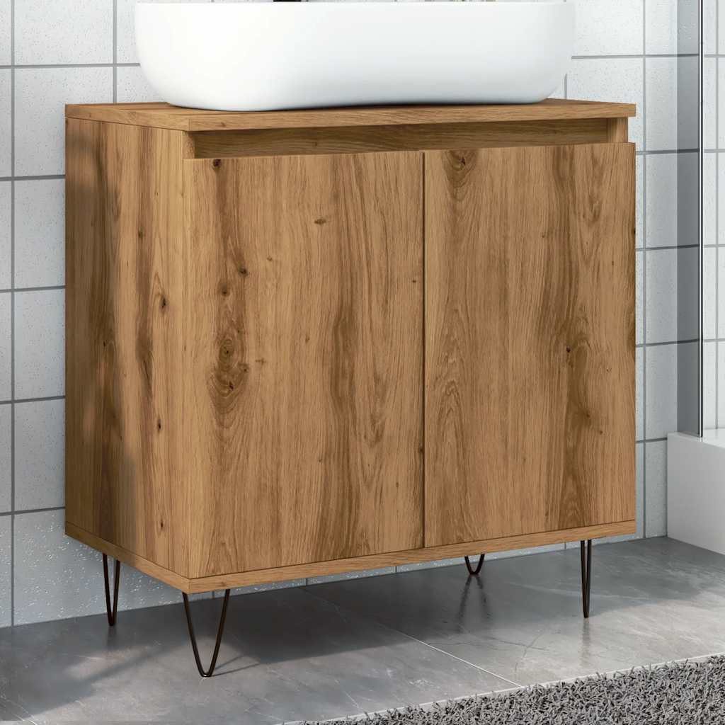 vidaXL Badezimmer-Set Badschrank Artisan-Eiche 58x33x60 cm günstig online kaufen