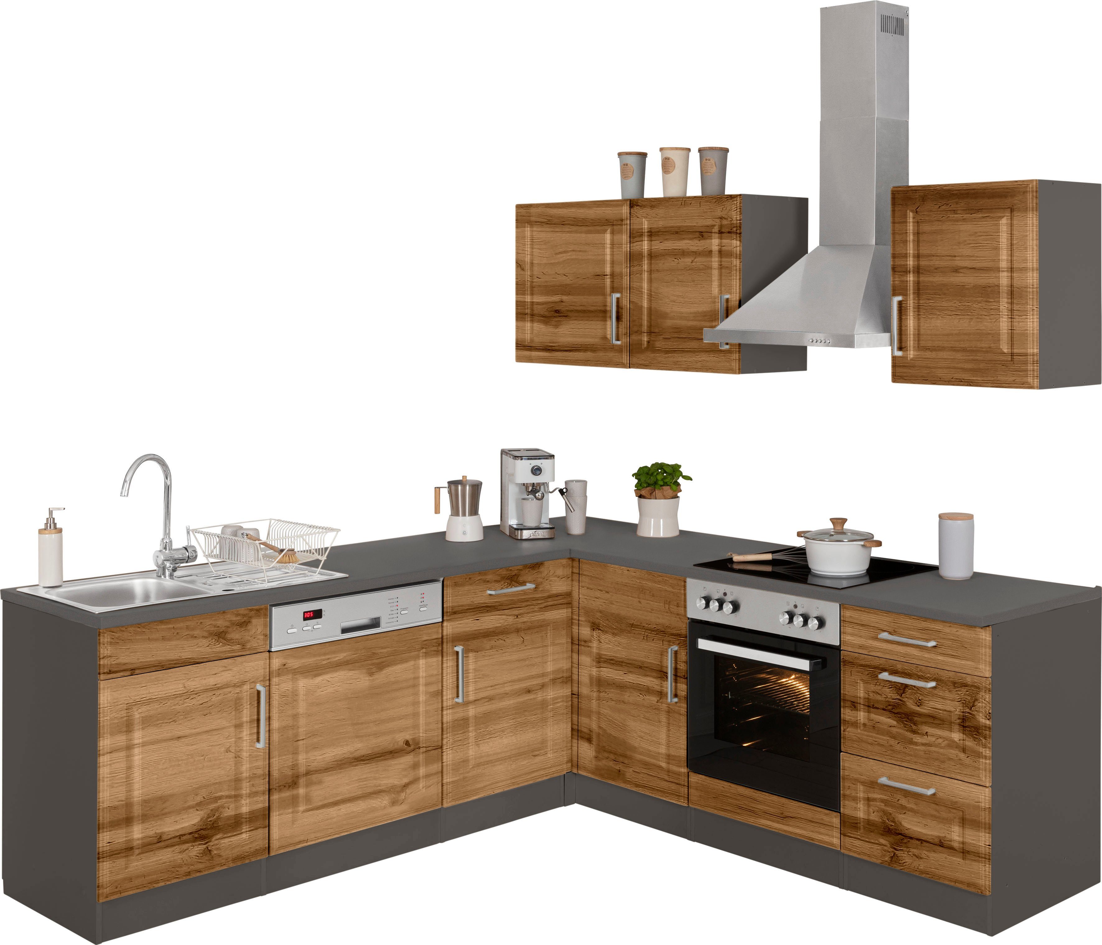 KOCHSTATION Winkelküche "KS-Stockholm" Stellbreite 220/220 cm, mit hochwert günstig online kaufen