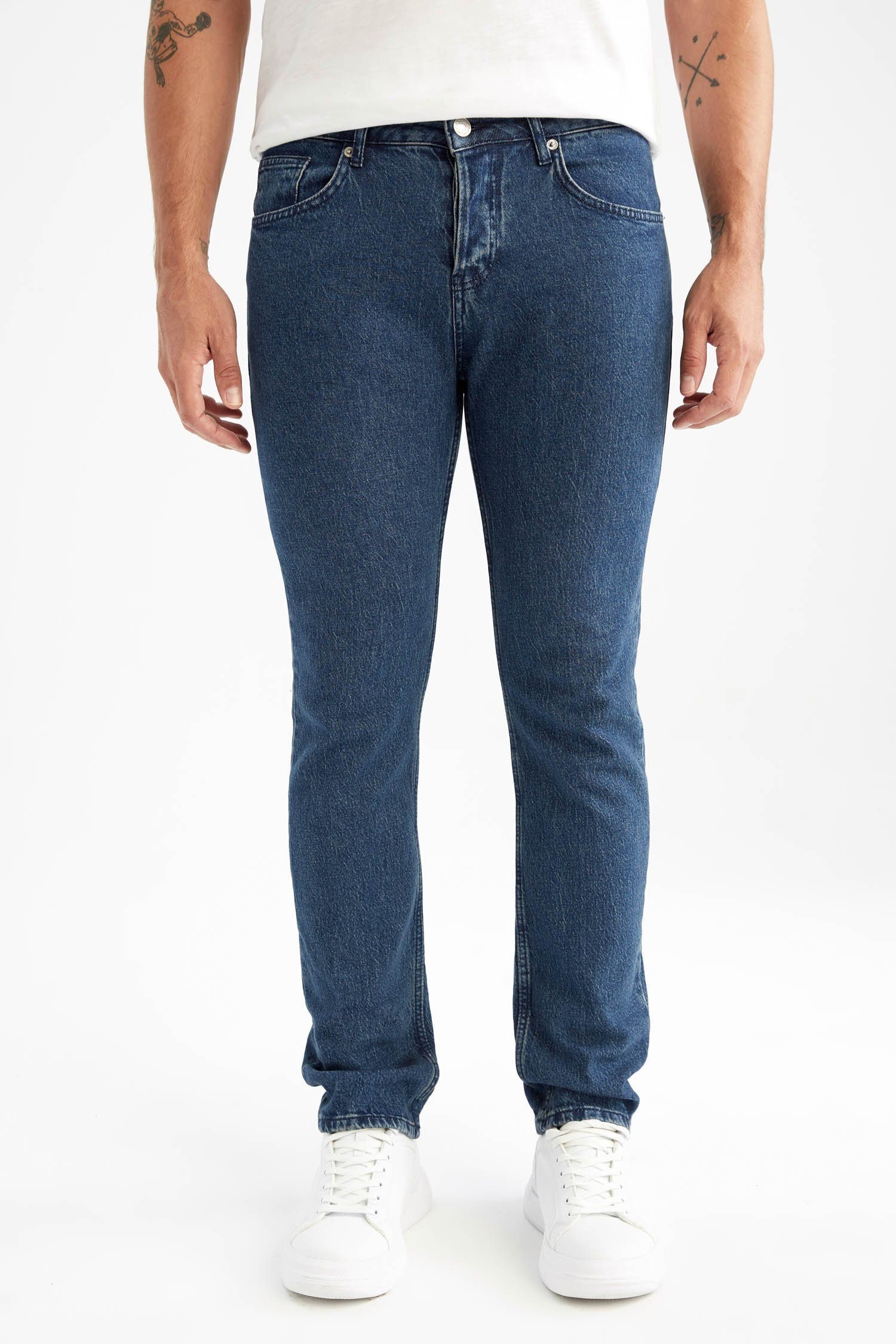 Herren Skinny-fit-Jeans Slim-fit-Jeans COMFORT FIT DeFacto REGULAR