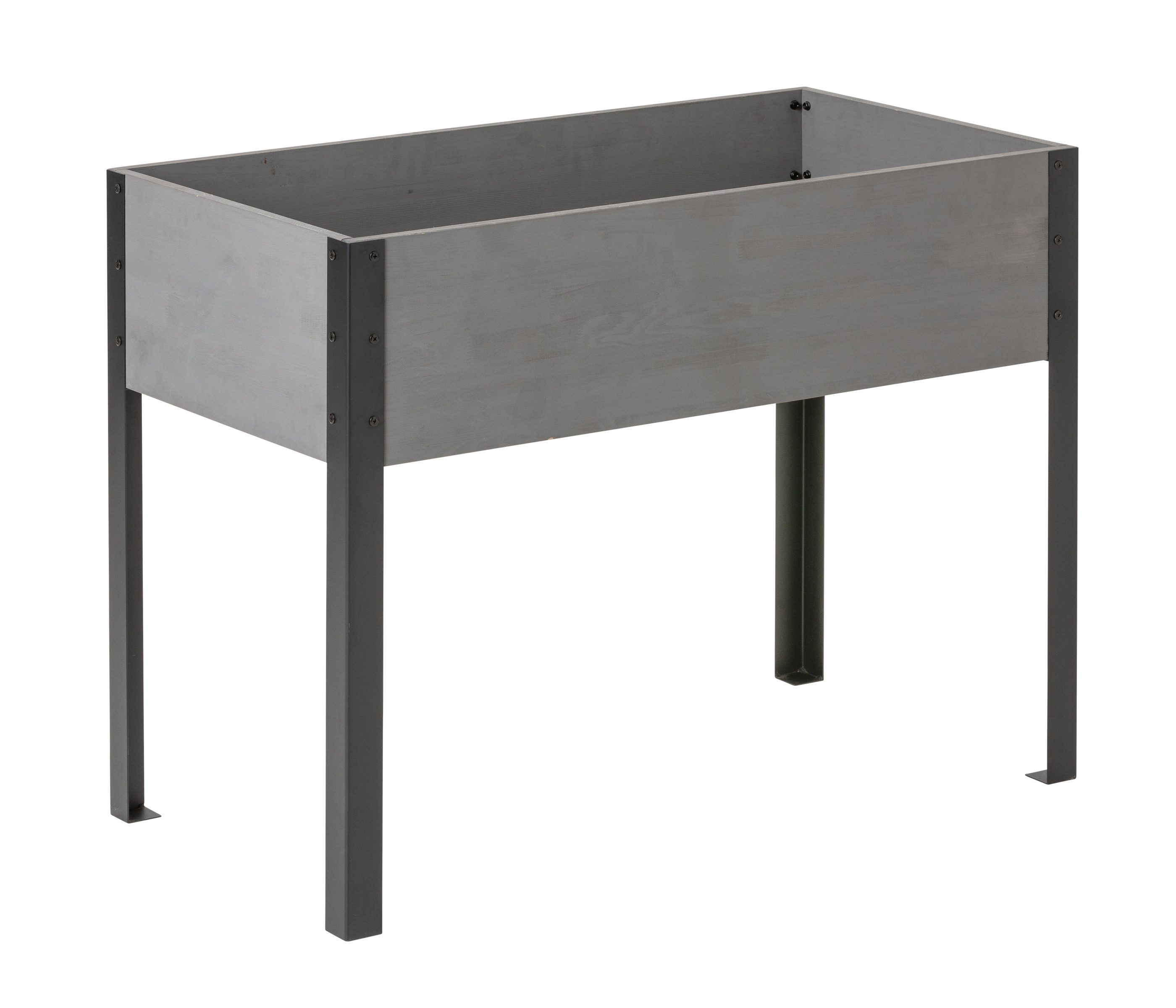 Dehner Hochbeet Ottawa, 110 x 85 x 60 cm B/H/T, FSC®-zertifiziertes Holz / Metall, mit angenehmer Arbeitshöhe, für Kräuter, Gemüse, Obst, Blumen