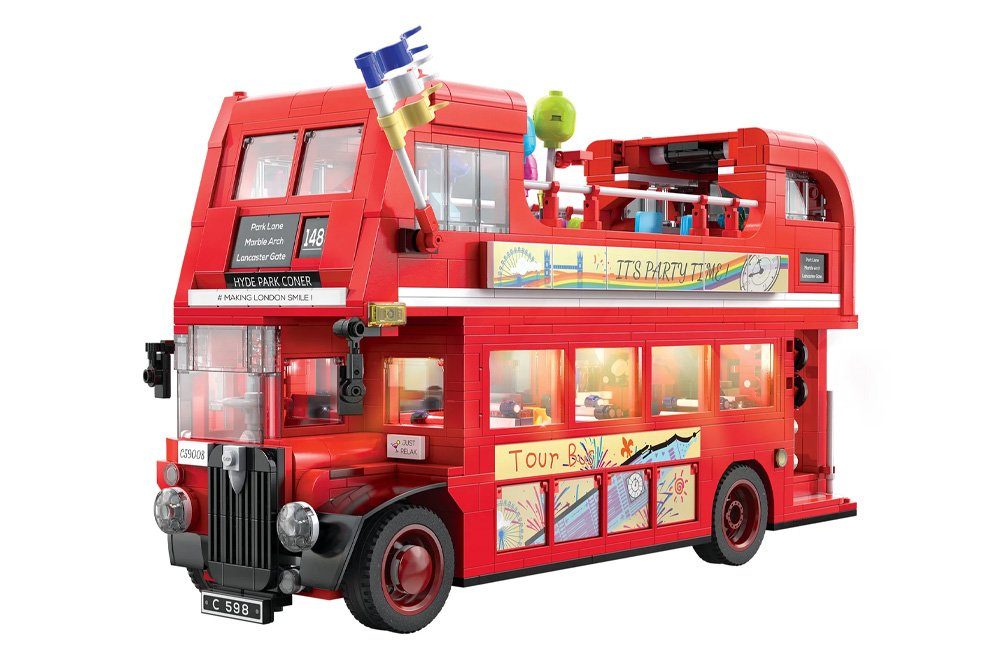 CaDA London Vintage Tour Bus (1770 Teile) Konstruktionsspielsteine