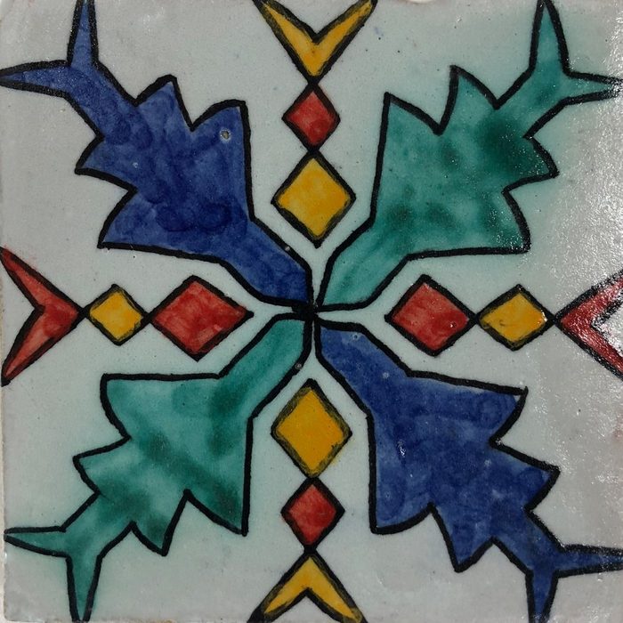 Casa Moro Ton Wandfliese Handbemalte marokkanische Keramikfliese Elham 10x10 cm Mehrfarbig orientalische handgefertigte Fliese HBF8260