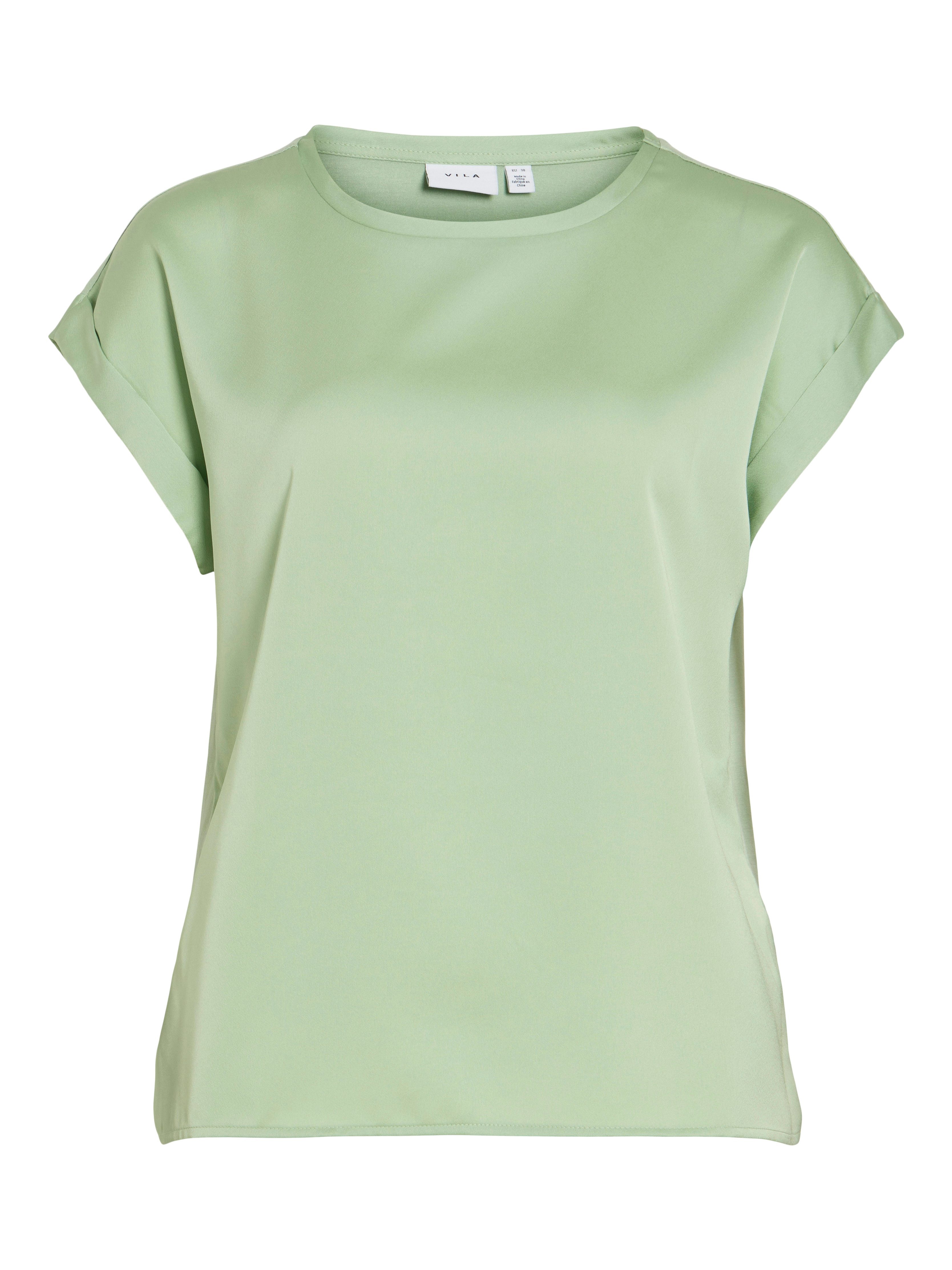 Vila Kurzarmshirt VIELLETTE S/S SATIN TOP - NOOS Satin Optik günstig online kaufen