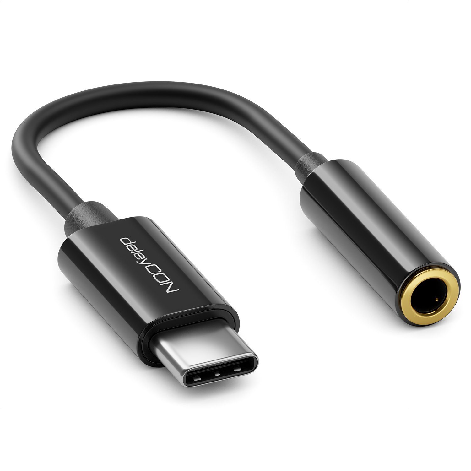 deleyCON Kopfhörer Adapter USB C auf 3,5mm Klinke AUX Smartphones USB-Kabel