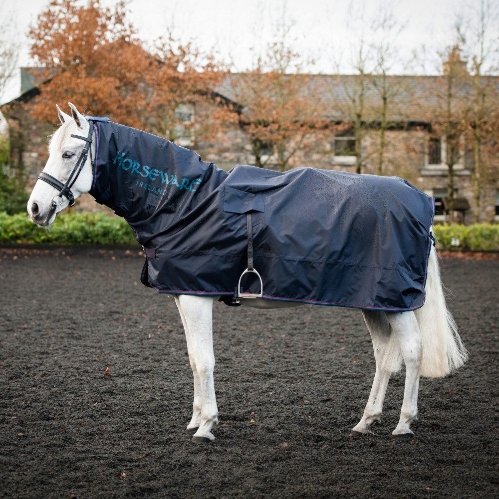 Pferde-Regendecke Horseware Rambo Mack in a Sack Regenreitdecke 0g - Navy/Burgundy