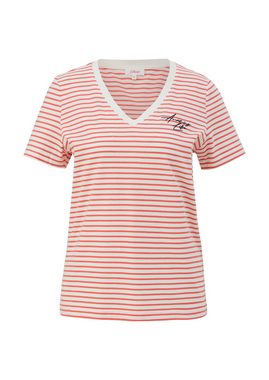 s.Oliver T-Shirt mit Streifen und V-Ausschnitt