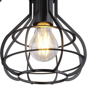 etc-shop LED Wandleuchte, Leuchtmittel inklusive, Warmweiß, Farbwechsel, Vintage Wand Lampe FERNBEDIENUNG Käfig Gitter Holz Leuchte