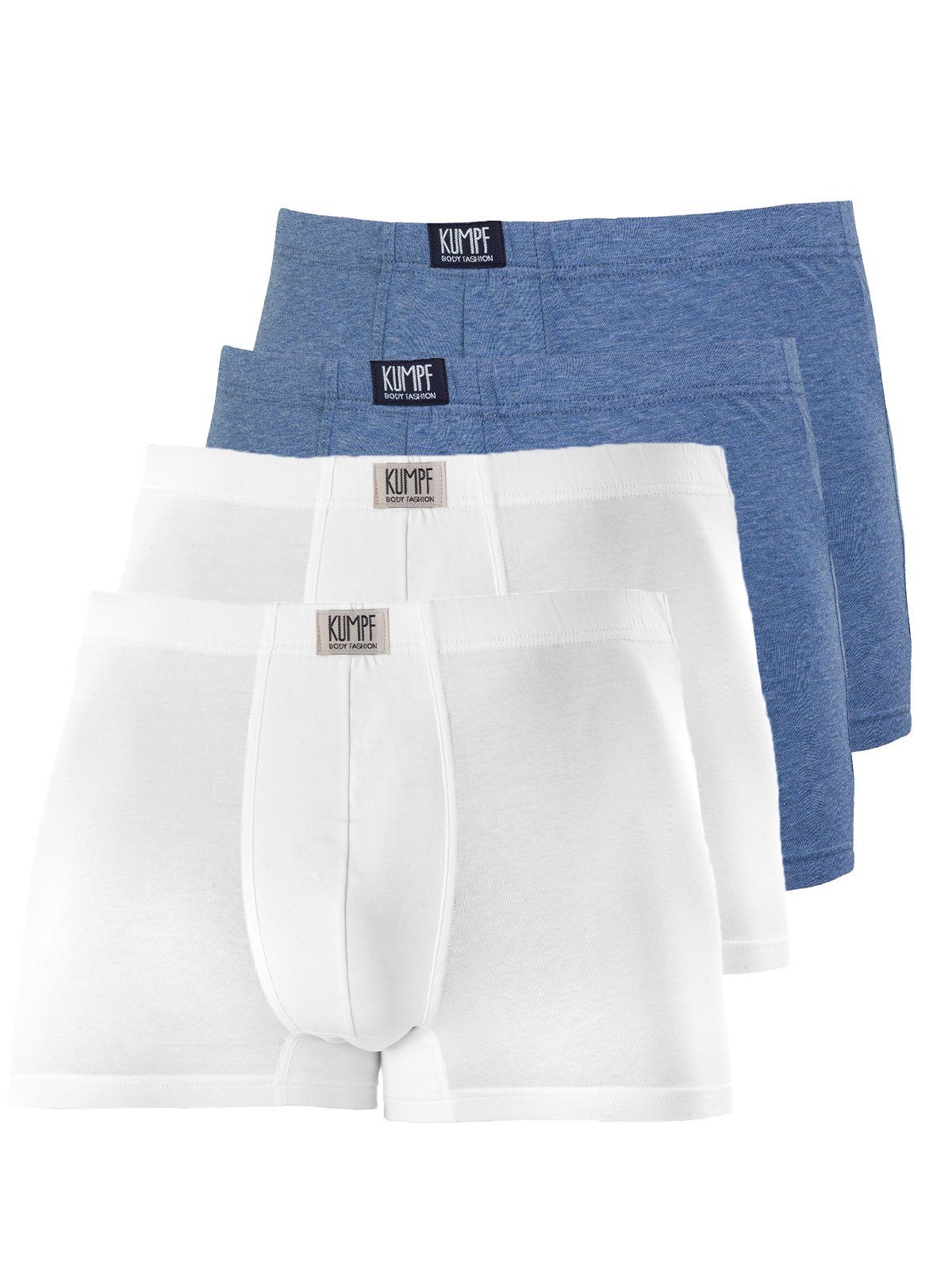 KUMPF Retro Pants 4er Sparpack Herren Pants Bio Cotton (Spar-Set, 4-St) hohe Markenqualität poseidon weiss