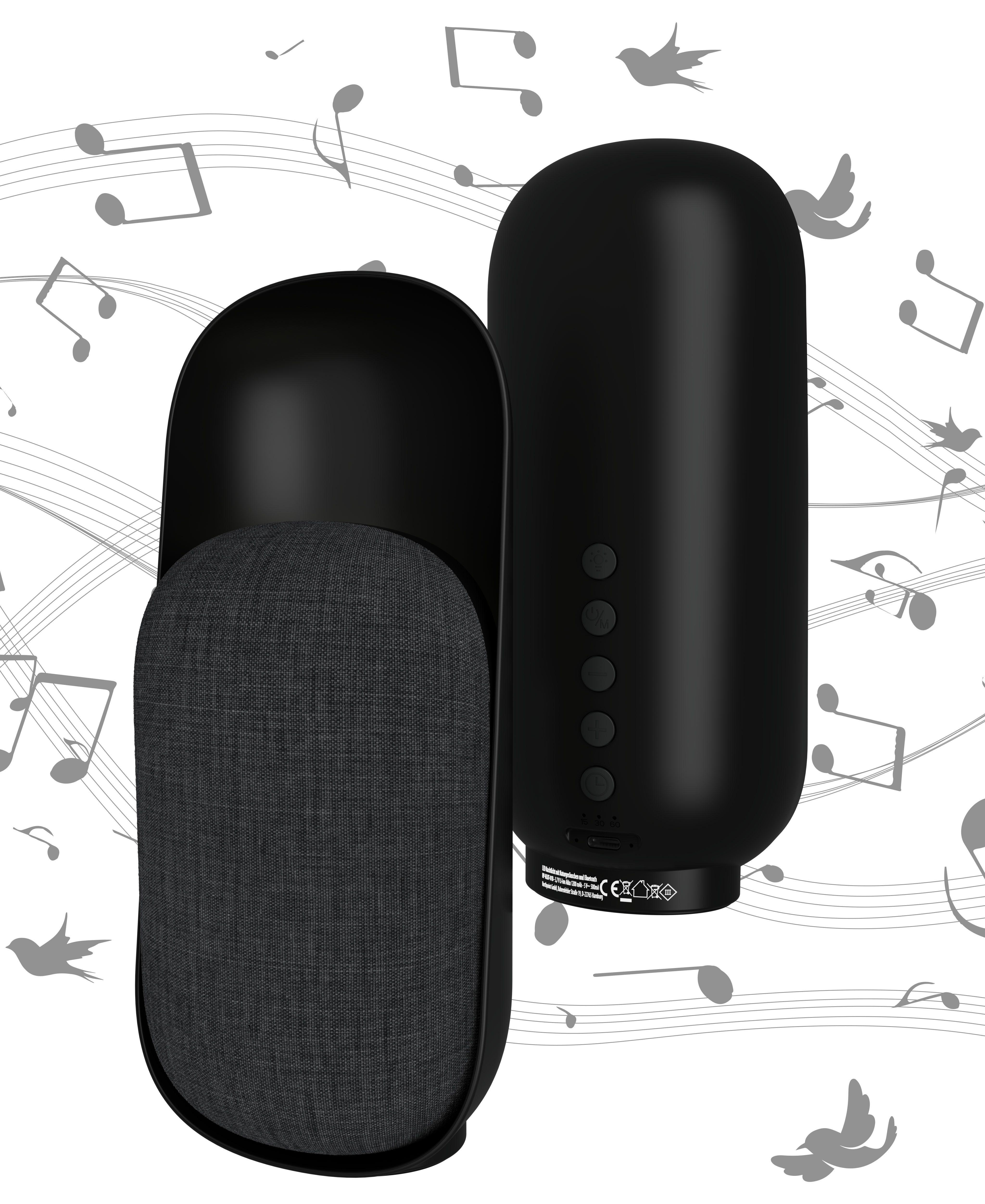 Northpoint LED Nachtlicht smart mit Bluetooth Lautsprecher Naturgeräuschen Timer warmweiß