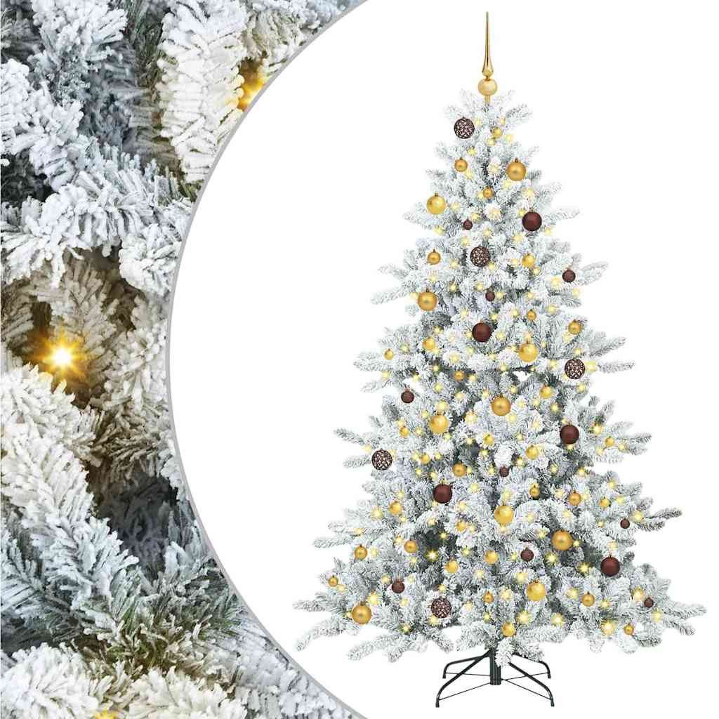 vidaXL Künstlicher Weihnachtsbaum Künstlicher klappbarer Weihnachtsbaum Weiß 210 cm PVC und Stahl