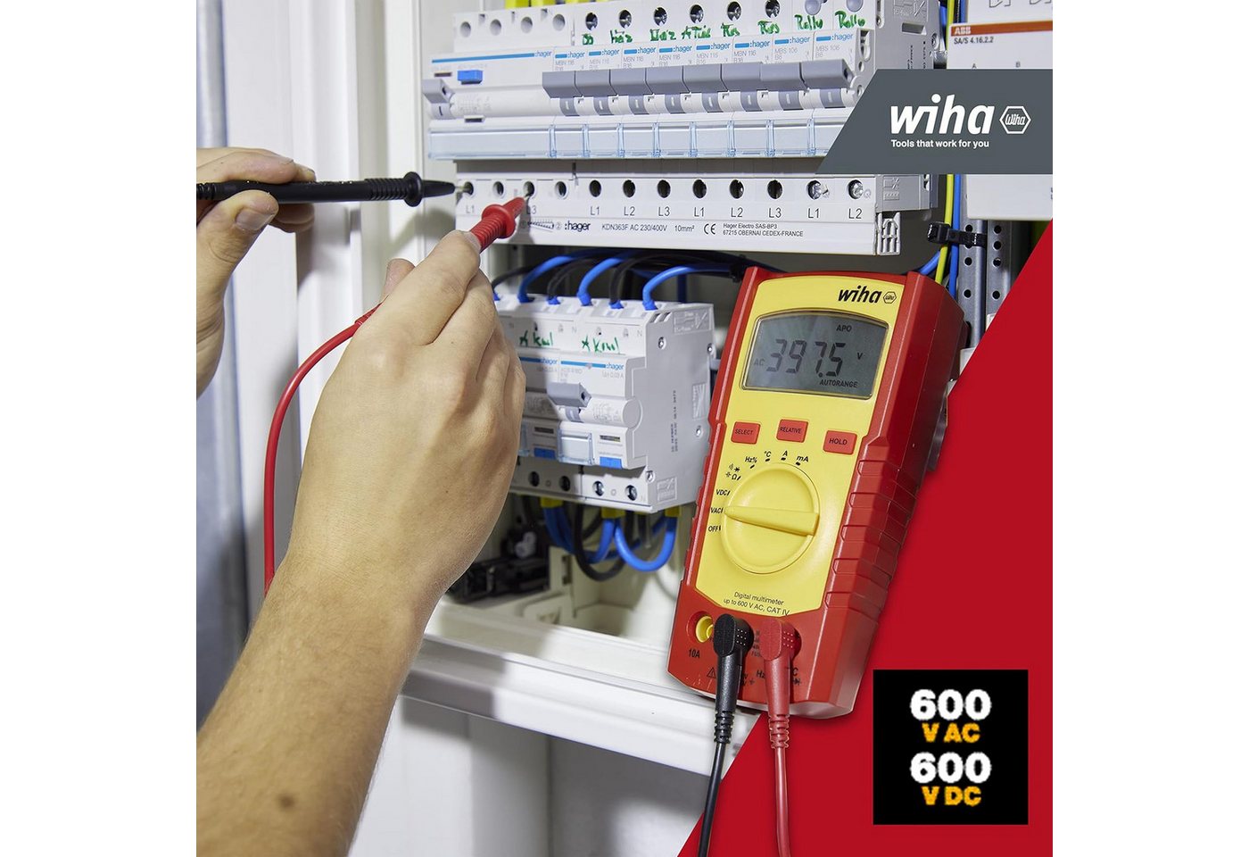 Thumbnail - Wiha Multimeter (45218), Digitales Multimeter bis 600 V AC, CAT IV
