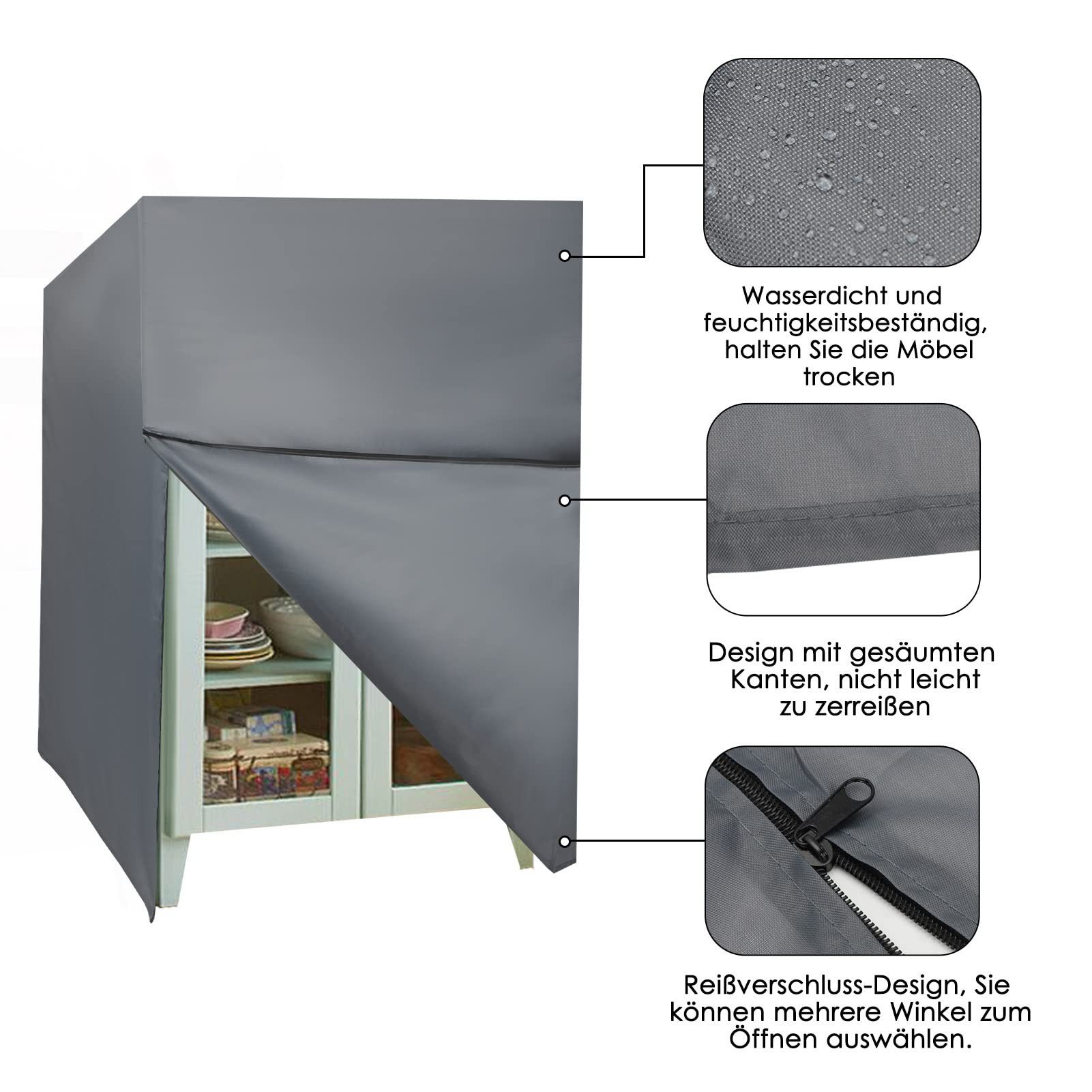 Youyijia Gartenmöbel-Schutzhülle Chair Protective Cover with Zip 130 x 170 x 100 cm – Bild 5 von 5