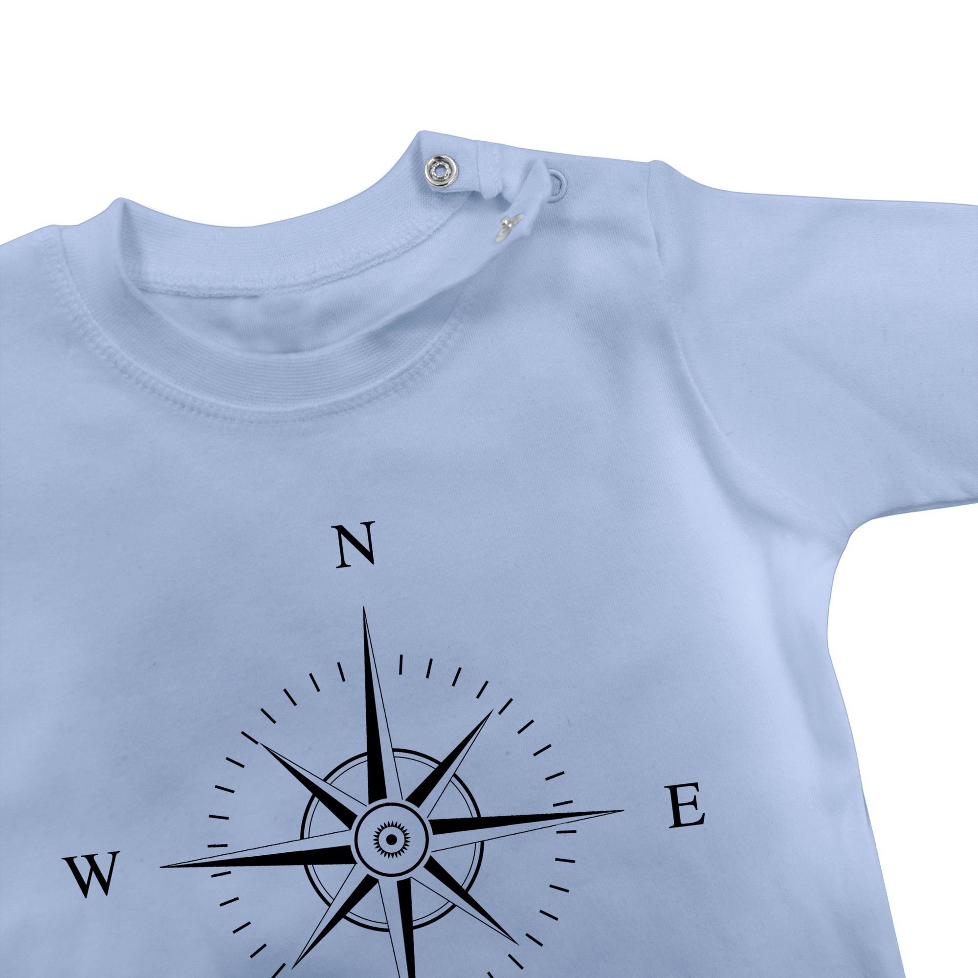 Kompass 3 Babyblau Aktuelle Shirtracer Trends - schwarz Baby T-Shirt