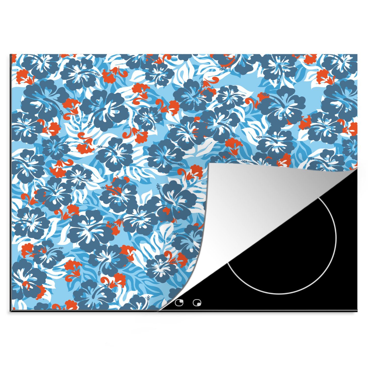 Mobile Sommer, Hibiskus tlg), Arbeitsfläche - MuchoWow cm, Vinyl, Ceranfeldabdeckung (1 - Hawaii Herdblende-/Abdeckplatte - nutzbar, 60x52 Blumen
