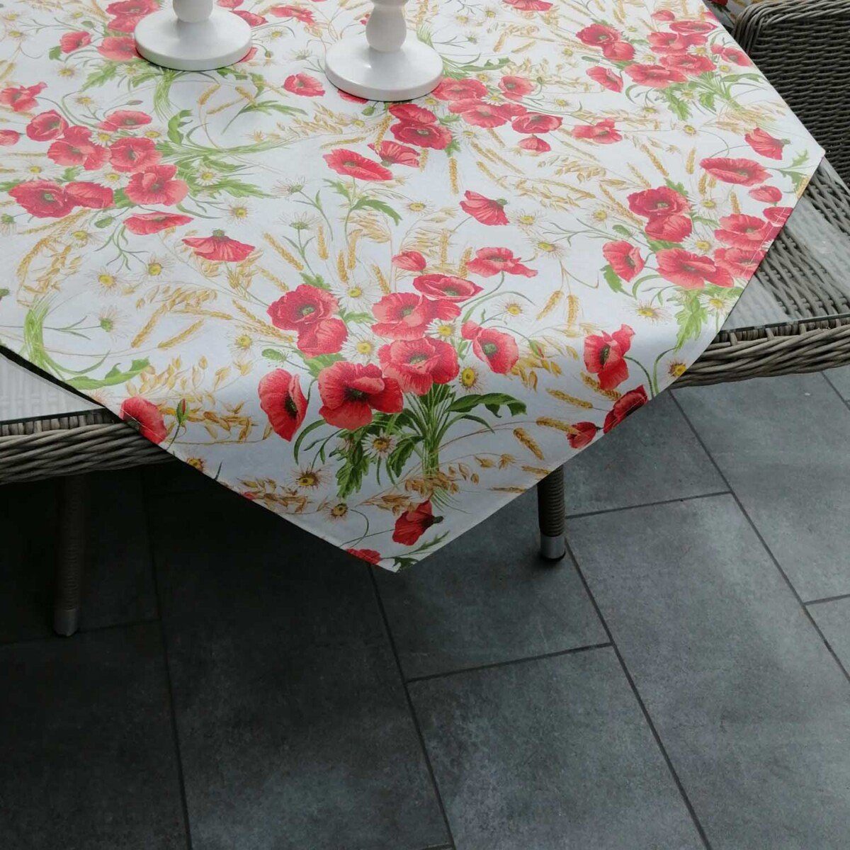 Mit Liebe dekoriert Tischdecke Tischdecke beschichteter Mohn Baumwolle aus